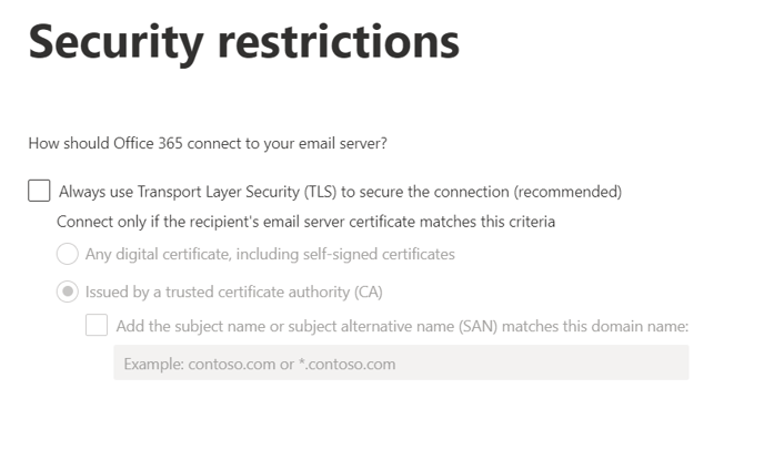 Secuirty Restrictons